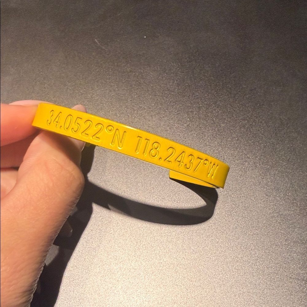 Yellow Coordinates Bracelet LOS ANGELES - Yellow Metal Cuff Bracelet